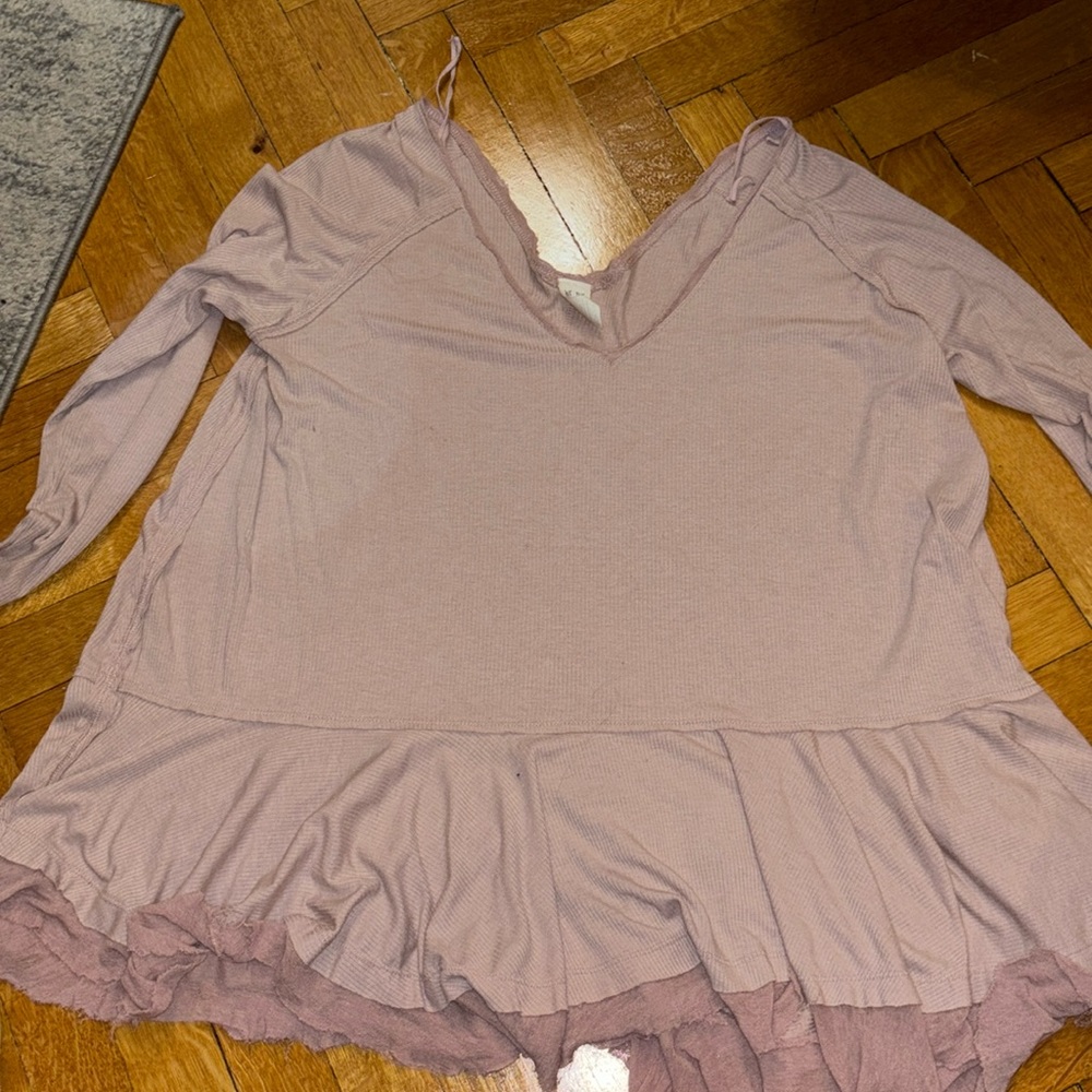 We the free pink long sleeve shirt